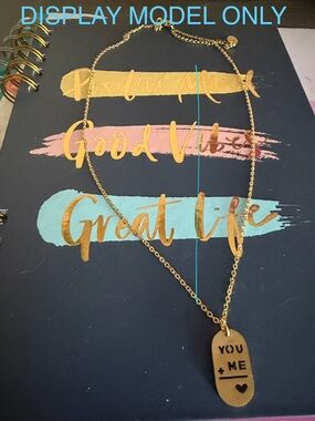 Gold 'YOU + ME' Pendant Necklace - Women